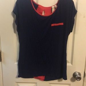 Navy and pink top